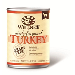 Wellness 95% Turkey Dog Food, 13.2 oz - 12 Pack