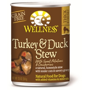 Wellness Turkey & Duck Stew Dog Food, 12.5 oz - 12 Pack