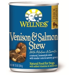 Wellness Venison & Salmon Stew Dog Food, 12.5 oz - 12 Pack