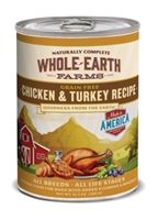 Whole Earth Farms Grain-Free Chicken & Turkey Recipe Canned Dog Food, 12 oz, 12 Pack