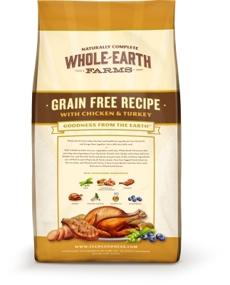 Whole Earth Grain-Free Recipe with Chicken &amp; Turkey Dry Dog Food, 4 lbs